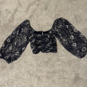 Free People Cropped Flowy Top